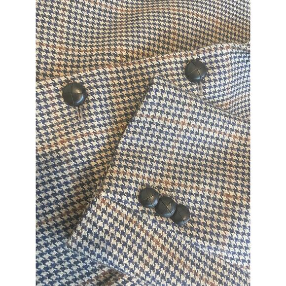 VTG 90’s EDUARD PELGER HOUNDSTOOTH BLAZER VIRGIN WOOL SZ XL LEATHER BUTTONSONS - Picture 7 of 16